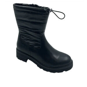 Aqua Diva Womens Jersey Boot Black Leather Zip Winter Waterproof Sz 5.5 NIB EU36